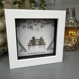 Mini Framed Pebble Art - 'Pearl Wedding Anniversary'