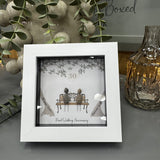 Mini Framed Pebble Art - 'Pearl Wedding Anniversary'