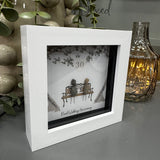 Mini Framed Pebble Art - 'Pearl Wedding Anniversary'