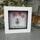 Mini Framed Pebble Art - 'Happy 21st Birthday'