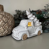 Ceramic LED Christmas Car carrying a tree - 3 sizes
