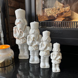 Christmas Ceramic Neutral Glazed with texture detailed Nutcracker playing the drums..
Available in 4 sizes - Small H15cm, Medium H20.5cm, Large H26cm &amp; Extra Large H33cm