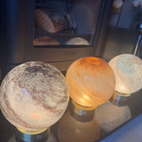 Glass Sphere Sand & Sea Lamp - Cordless rechargeable base