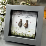 Pebble Art by La De Da Living&nbsp;

Award winning keepsake gifts - Handmade in the Cotswolds&nbsp;

Mini Framed Pebble Art - Grey block square frame 12.5cm
'Sister...isn't life so much more fun when we are together!'