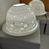 Light Glow - Home; supply the best designs &amp; the highest quality products
White Ceramic&nbsp;Lithophane Dome H8cm T-Light Candle Holder&nbsp;
Design &amp; quote 'You've got a Friend in me'