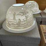 Light Glow - Home; supply the best designs &amp; the highest quality products
White Ceramic&nbsp;Lithophane Dome H8cm T-Light Candle Holder&nbsp;
Design - Nativity Scene