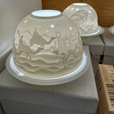 Light Glow - Home; supply the best designs &amp; the highest quality products
White Ceramic&nbsp;Lithophane Dome H8cm T-Light Candle Holder&nbsp;
Design - Nativity Scene