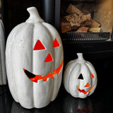 Terracotta Carved Face Pumpkins - 2 sizes