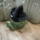 Ceramic Green Wizard Frog decoration 6.5cm