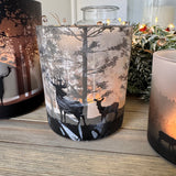 Glass Woodland Deer Design Candle Holders - 3 sizes