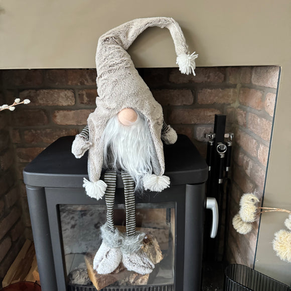 White/Grey Fabric Sitting Gonk with Dangly legs 65cm