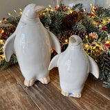 Christmas Ceramic Neutral Stone Penguins - 2 sizes