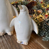 Christmas Ceramic Neutral Stone Penguins - 2 sizes