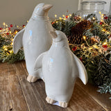 Christmas Ceramic Neutral Stone Penguins - 2 sizes
