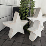 Beige textured Glazed Ceramic Standing Stars - 3 sizes