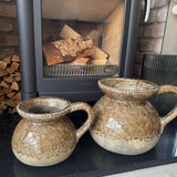 Agnes Stoneware rustic ceramic Jugs, reactive glaze in browns &amp; stone tones with drip effect and textured base
Available in 2 sizes - Small 25cm &amp; Large 31cm