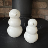 Christmas Ceramic White Snowmen with metal arms - 2 sizes