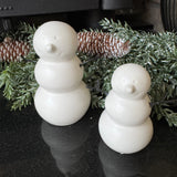 Christmas Ceramic White Snowmen with metal arms - 2 sizes