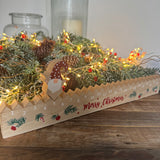 Long Wooden L39.5cm Advent Calendar Counter with Santa/Gonk Marker to count the days down