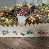 Long Wooden L39.5cm Advent Calendar Counter with Santa/Gonk Marker to count the days down