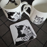 Cat Fine Bone China Mug - Cat Cuddle Time