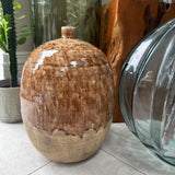 Two tone Stoneware Brown Vase H28.5cm