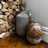 Two tone Stoneware Brown Vase H28.5cm