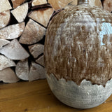 Two tone Stoneware Brown Vase H28.5cm