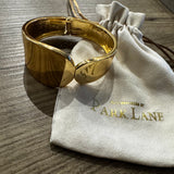 Gold plated hinged cuff Bangle bracelet
