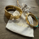 Gold plated hinged cuff Bangle bracelet