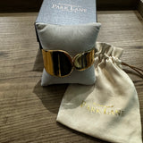 Gold plated hinged cuff Bangle bracelet