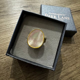 Gold plated Mother of Pearl adjustable Ring