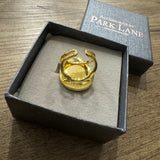 Gold plated Mother of Pearl adjustable Ring