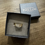 Gold plated Mother of Pearl slim adjustable Ring