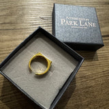 Gold plated Mother of Pearl slim adjustable Ring