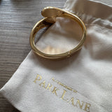 Gold plated hinged teardrop Bangle bracelet