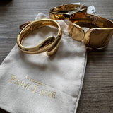 Gold plated hinged teardrop Bangle bracelet