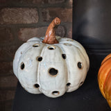 White LED Pumpkin Ornament - 3 sizes