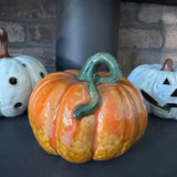 Green Wonky Ceramic Pumpkins - 2 sizes