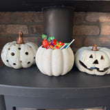 White LED Pumpkin Ornament - 3 sizes