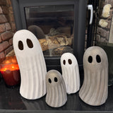 Standing White Ghost Ceramic Ornament - 2 sizes