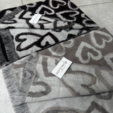 Reversible Heart shimmer Scarf - Natural