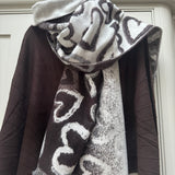 Reversible Heart shimmer Scarf - Natural