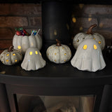 Ceramic White Glazed LED Ghost Decoration - 2 sizes