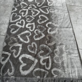 Reversible Heart shimmer Scarf - Natural