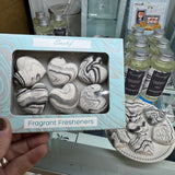 CorinCraft - fine fragrance for you, and your home - handmade in Sussex

Marbled grey &amp; white Fresheners collection
Fragrance - Aphrodite; masculine woody-citrus
Heart-Shaped Fragrant Fresheners - Set of 6