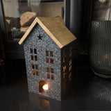 Black Metal House with Wooden Roof - 2 sizes