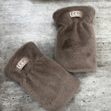 Faux Fur plush Fingerless Gloves - Mocha Mousse