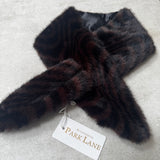 Faux Fur Neck Tie Scarf - Animal print Toffee