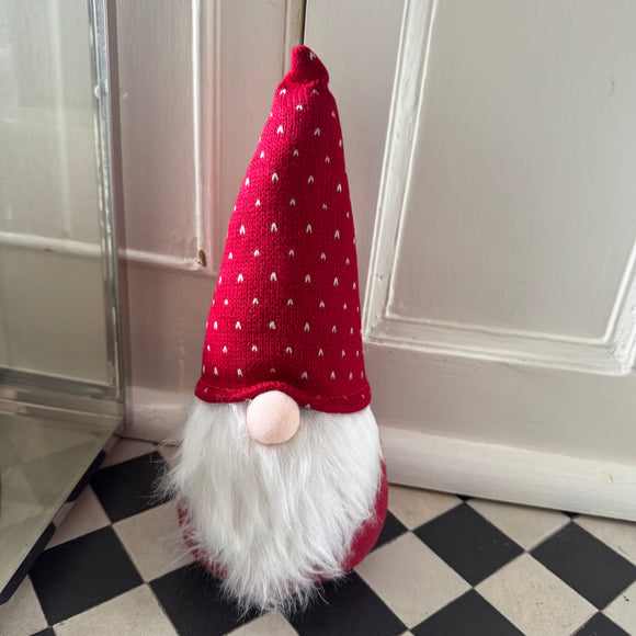 Nordic Red Gonk Door Stop with Red Hat & fluffy white beard H30cm 